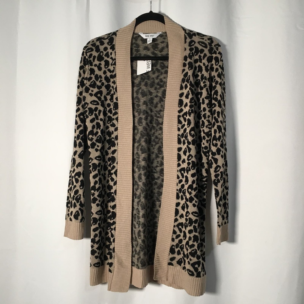 Nine West Nwt Leopard Print Long Open Cardigan Sw… - image 4